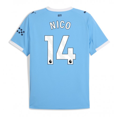 Lacne Muži Futbalové dres Manchester City Nico Gonzalez #14 2025-26 Krátky Rukáv - Domáci
